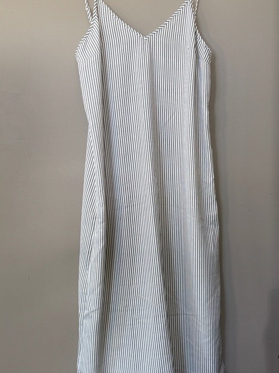 a new day Dresses & Skirts - Striped White and Light Gray Slip Dress